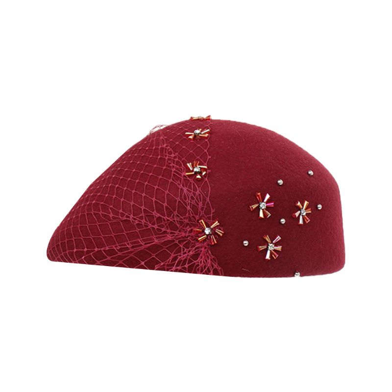 Womens Faux Wool Fascinators Beret Hat with Mesh Veil Jewelry Rhinestone Beads Flower Embellished Cocktail Prom Wedding Hat 2XPC, Light camel
Womens Faux Wool Fascinators Beret Hat with Mesh Veil Jewelry Rhinestone Beads Flower Embellished Cocktail Prom Wedding Hat 2XPC, Light camel