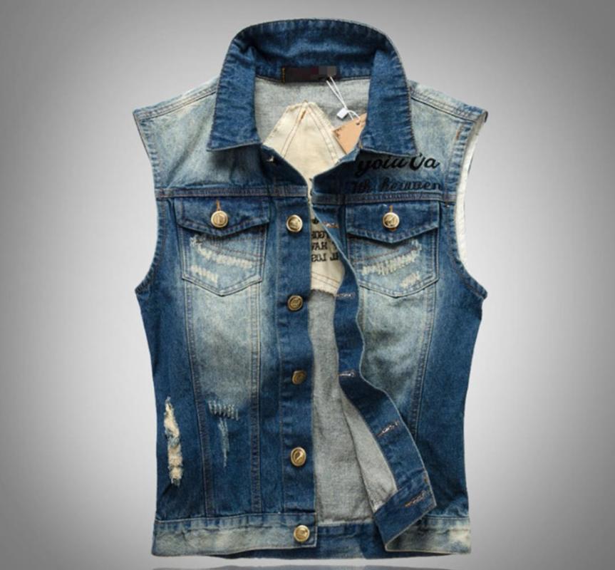 2020 New arrivel Men's Casual Denim Vest man's slim Patch Designs vest Youth handsome hole denim jacket Plus size -5XL, Blue
2020 New arrivel Men's Casual Denim Vest man's slim Patch Designs vest Youth handsome hole denim jacket Plus size -5XL, Blue