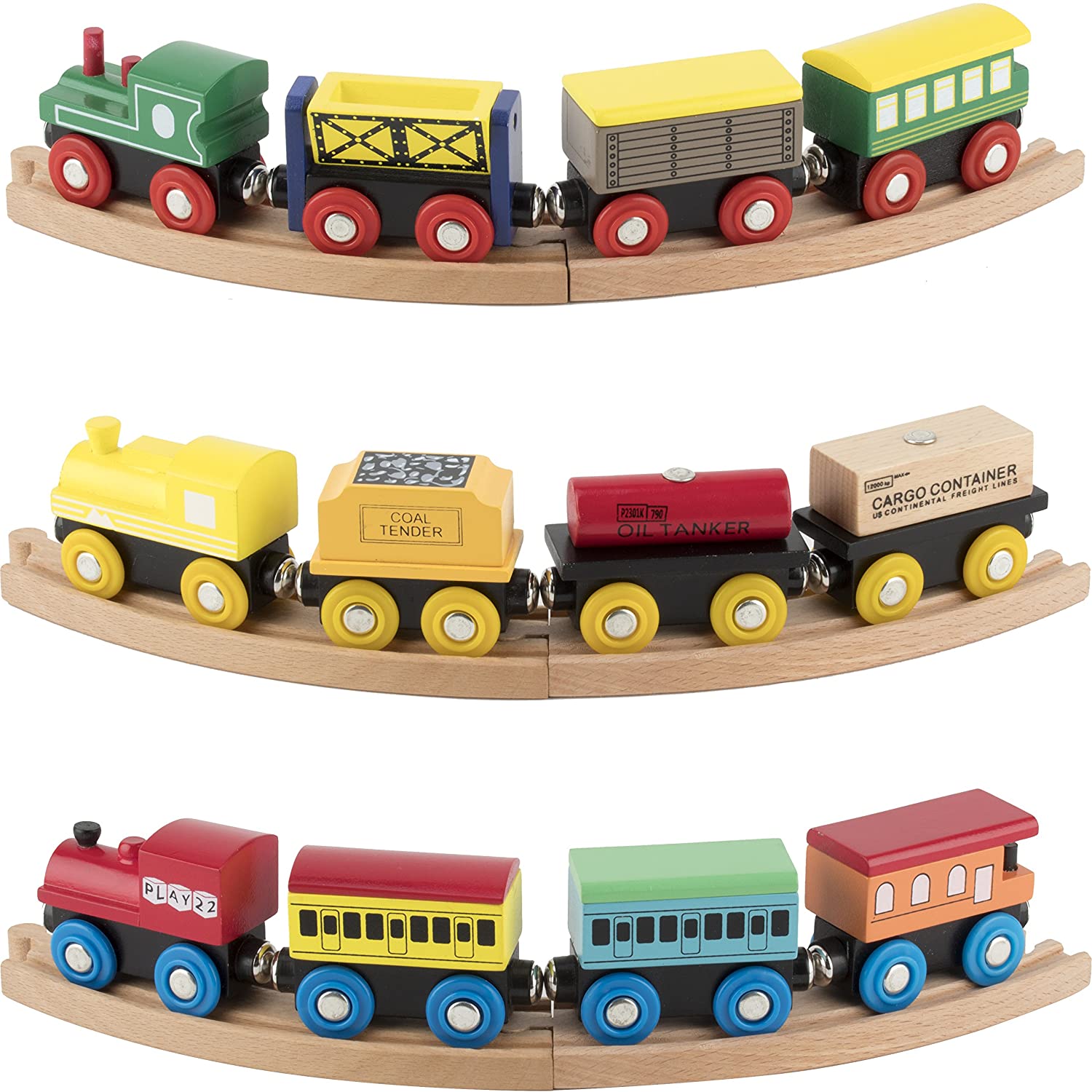 Wooden Train Set 12 PCS - Train Toys Magnetic Set Includes 3 Engines - Toy Train Sets For Kids Toddler Boys And Girls - C
Wooden Train Set 12 PCS - Train Toys Magnetic Set Includes 3 Engines - Toy Train Sets For Kids Toddler Boys And Girls - C