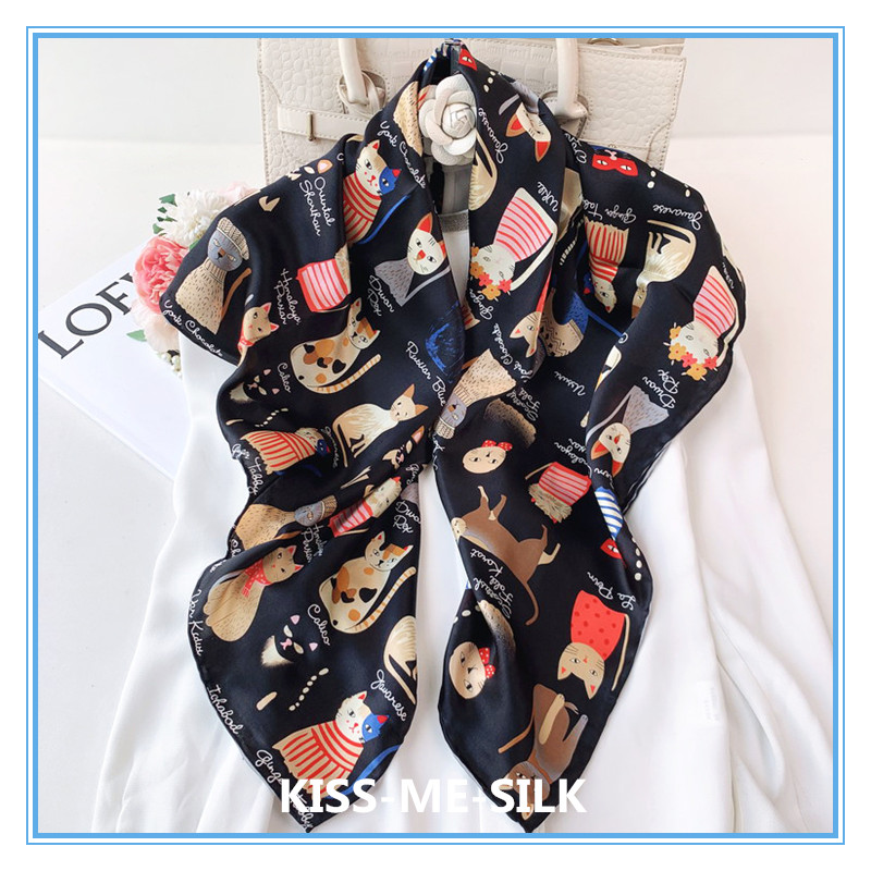 KMS Cute cat sweet satin mulberry-silk silk scarf large square scarf wild decorative silk shawl 90*90CM/40G
KMS Cute cat sweet satin mulberry-silk silk scarf large square scarf wild decorative silk shawl 90*90CM/40G