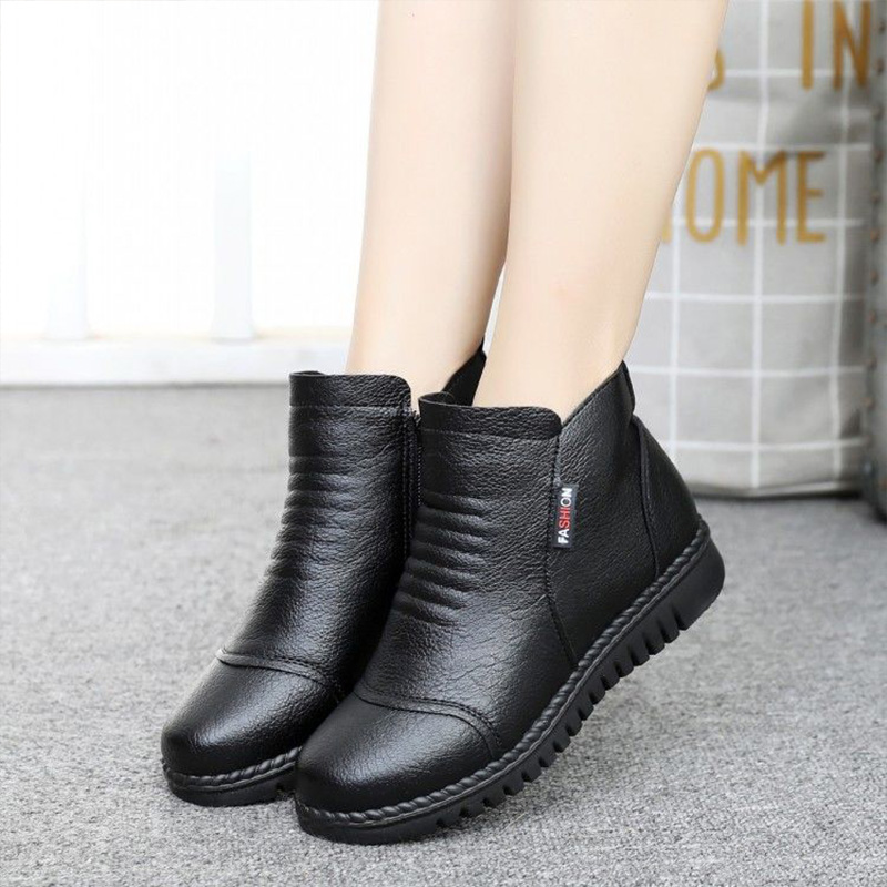 2020 Fashion retro style mother female winter ankle boots genuine leather flurry shoes women's leather boots, Brown
2020 Fashion retro style mother female winter ankle boots genuine leather flurry shoes women's leather boots, Brown