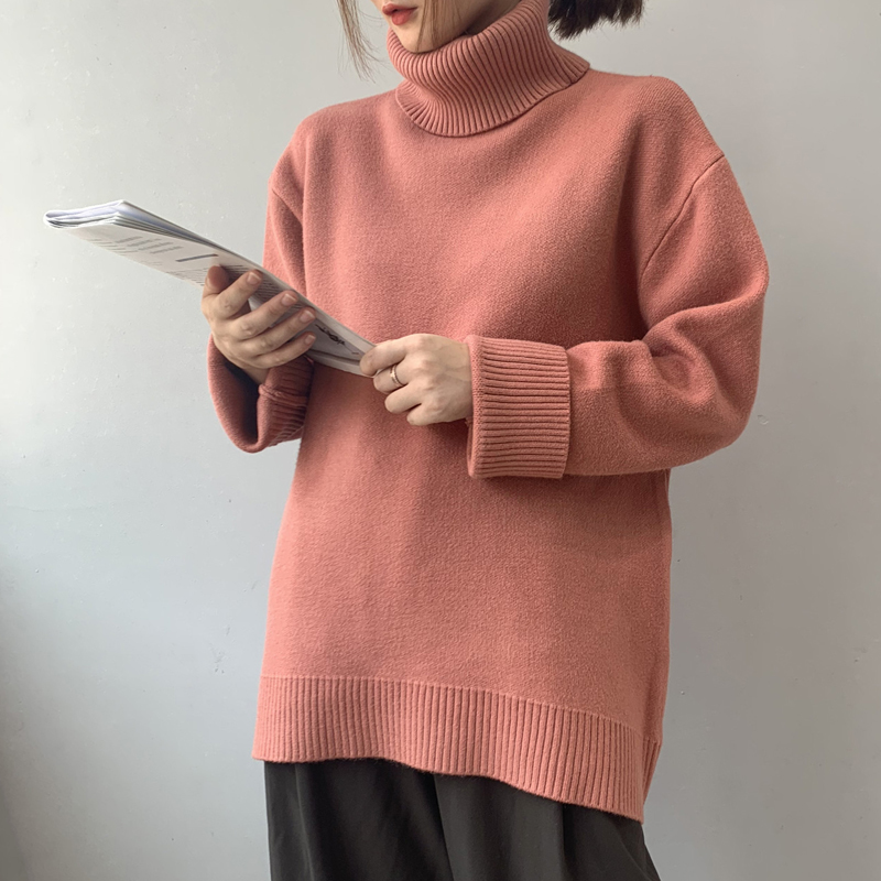 Winter sweater 2019 Korean version of the solid color thick sweater female sweater alpaca long sleeve Y200819