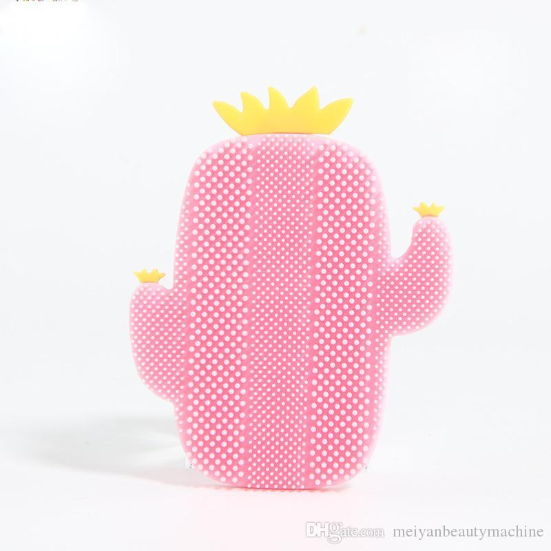 Fashion Cactus Silicone Beauty Massage Washing Pad Facial Exfoliating Blackhead cute Face Brush Tool Soft Deep Cleaning Skin Care