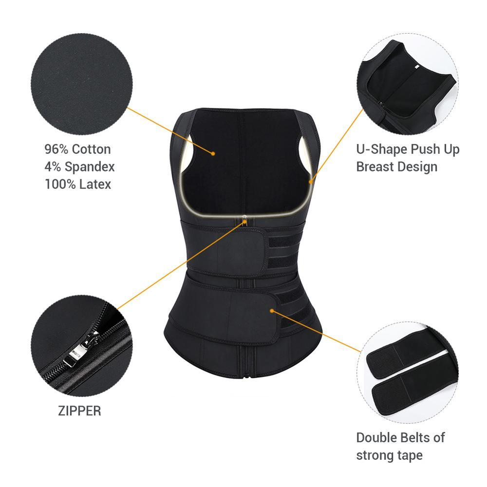 WAIST SECRET Latex Waist Trainer Body Shapers Women Corset Slimming Belts Vest Shaper Shapewear Corset Vest Waist Shaper T200819