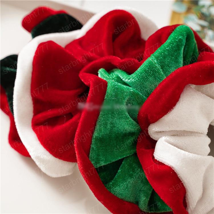 Christmas Velvet Hairbands Girls Hair Scrunchies Ponytail Holder Candy Elastic Hair Ties Ropes Head Pleuche Headwear Hair Accessories