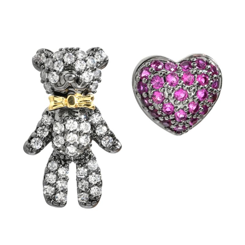 Korean fashionable asymmetric Zircon Earrings charming bear and red heart for women/girls wedding party jewelry gifts ER-362
Korean fashionable asymmetric Zircon Earrings charming bear and red heart for women/girls wedding party jewelry gifts ER-362