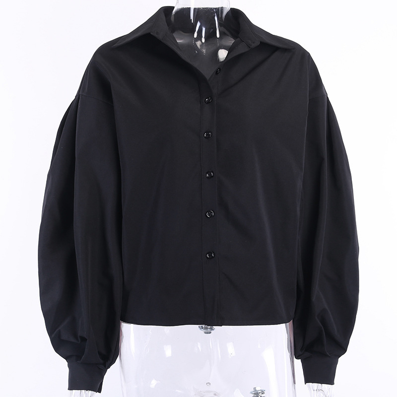 Women Blouse Shirts Elegant Ruffles White Summer Tops Tunic Plus Size Puff Sleeve Solid Casual Loose Shirt blusas feminina 220407