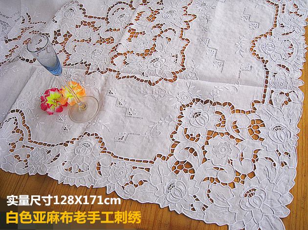 Imported flax old hand embroidered tablecloth Lu embroidered piano cover cloth special price 128X171cm, White
Imported flax old hand embroidered tablecloth Lu embroidered piano cover cloth special price 128X171cm, White