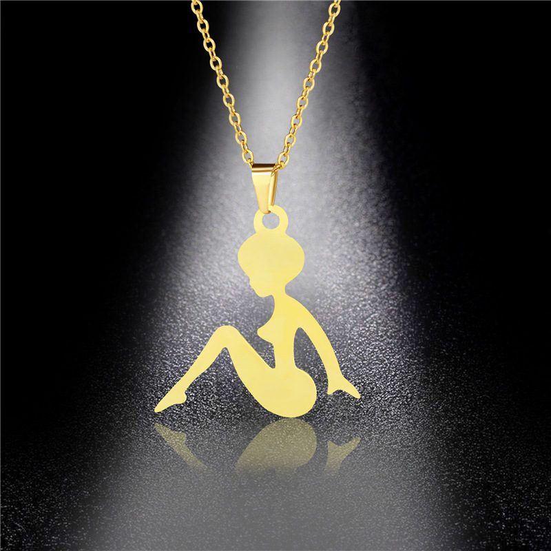 New Design Sexy Lady Figure Pendant Necklace for Women Gold Stainless Steel Dancer Charm Necklace Jewelry Gift 
New Design Sexy Lady Figure Pendant Necklace for Women Gold Stainless Steel Dancer Charm Necklace Jewelry Gift