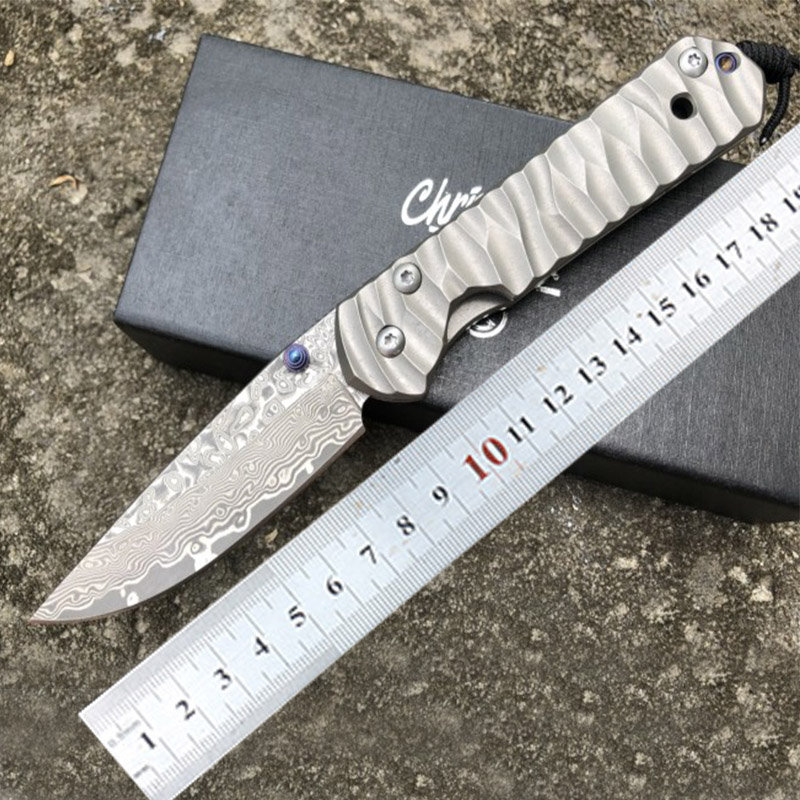 Chris Reeve Sebenza 21 Damascus steel folding blade knife 60HRC TC4 titanium handle EDC pocket fold knives with Black Gift box
Chris Reeve Sebenza 21 Damascus steel folding blade knife 60HRC TC4 titanium handle EDC pocket fold knives with Black Gift box
