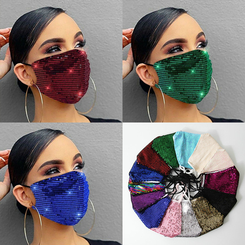 Face Mask Fashion Lady Salon BlingBling Paillette Sequin Designer Luxury Mask Washable Reusable Adult Mascarillas Protective Adjustable rope
Face Mask Fashion Lady Salon BlingBling Paillette Sequin Designer Luxury Mask Washable Reusable Adult Mascarillas Protective Adjustable rope