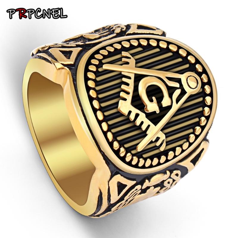 7 - 15 size Gold color Mason Signet Ring Gold Color Freemason Masonic Rings for men Stainless Steel Freemason's Jewelry
7 - 15 size Gold color Mason Signet Ring Gold Color Freemason Masonic Rings for men Stainless Steel Freemason's Jewelry