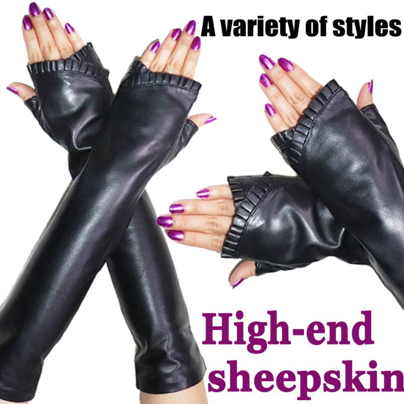 Leather gloves female sheepskin long winter warm arm protection fingerless long half finger gloves wrist elbow leather sleeves
Leather gloves female sheepskin long winter warm arm protection fingerless long half finger gloves wrist elbow leather sleeves