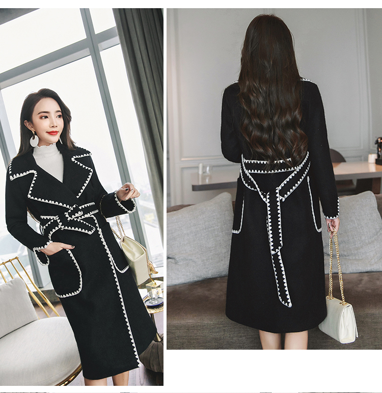 2020 Autumn And Winter New Casual Fashion Women Jacket Loose Plus Long Sleeves Lapel Trench Double-breasted Decoration Coat T200828