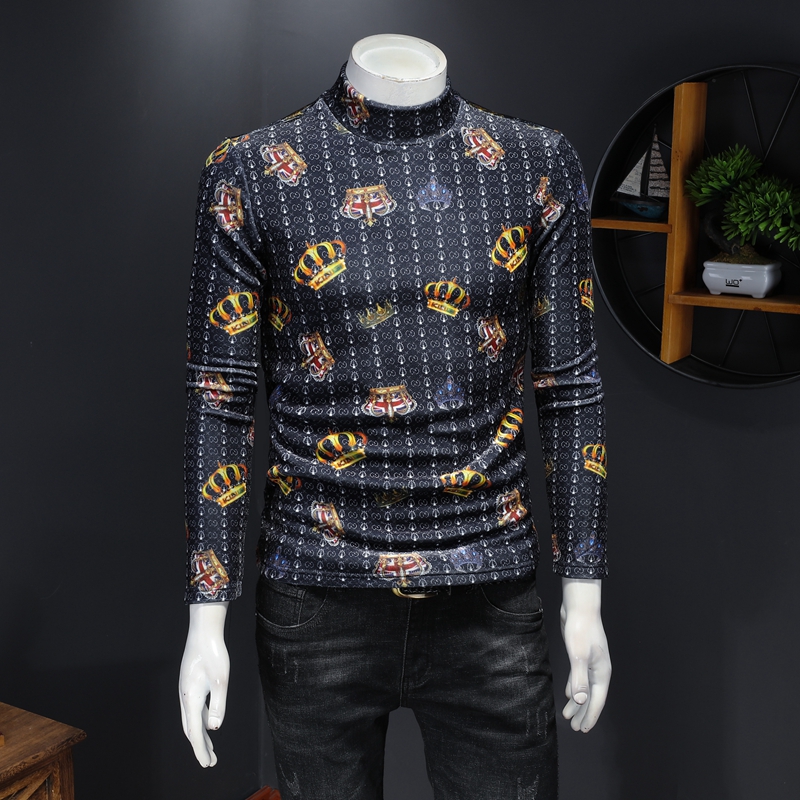 2020 autumn and winter men's crown half high collar plus velvet thick gold velvet large size long-sleeved T-shirt bottoming shirt, White;black
2020 autumn and winter men's crown half high collar plus velvet thick gold velvet large size long-sleeved T-shirt bottoming shirt, White;black