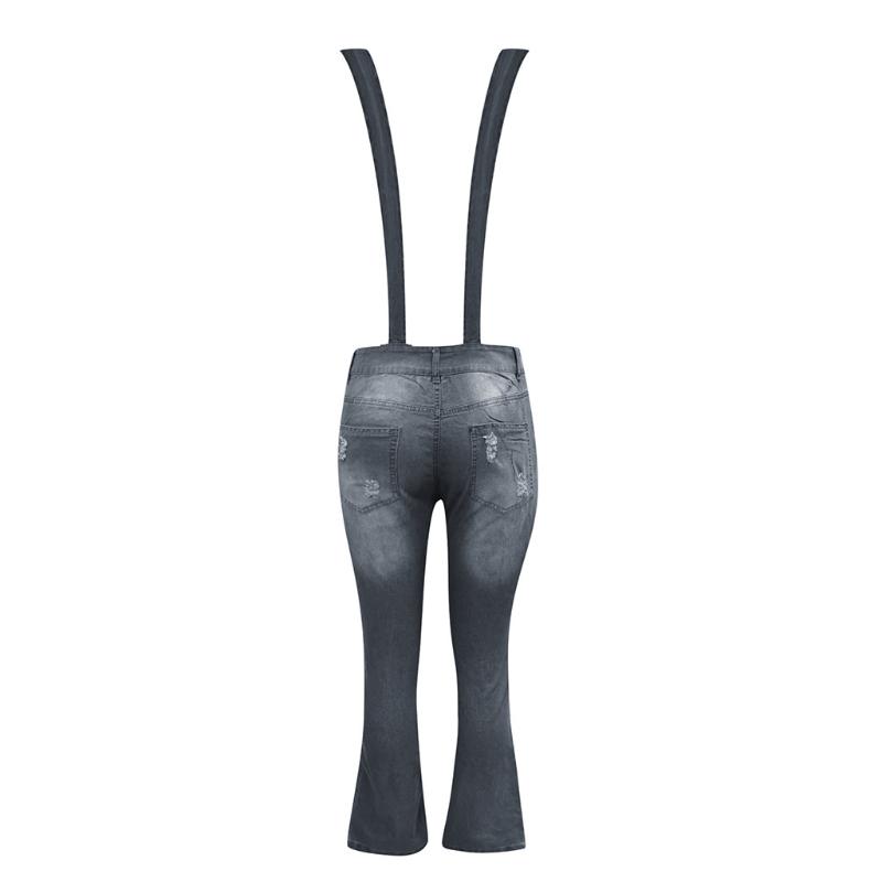 Women's Jeans Female Washed Bib Overalls Casual Ripped Denim Pants Women Fitness High Waist Jumpsuits Fashion Rompers #3