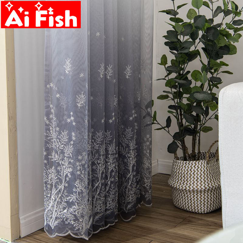 AiFish Gray Simple gradient mesh embroidery window screen Voile for kitchen Blue leaves Floral lace tulle for living room 511#3, Gray tulle
AiFish Gray Simple gradient mesh embroidery window screen Voile for kitchen Blue leaves Floral lace tulle for living room 511#3, Gray tulle