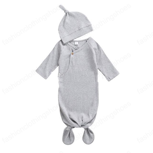 Sleeping Bags Newborn Baby Swaddle Blanket hat 2 pcs Wrap INS Toddler Cartoon Sleeping Sacks Photography Prop pit knitted solid Infant Sleeping Bag