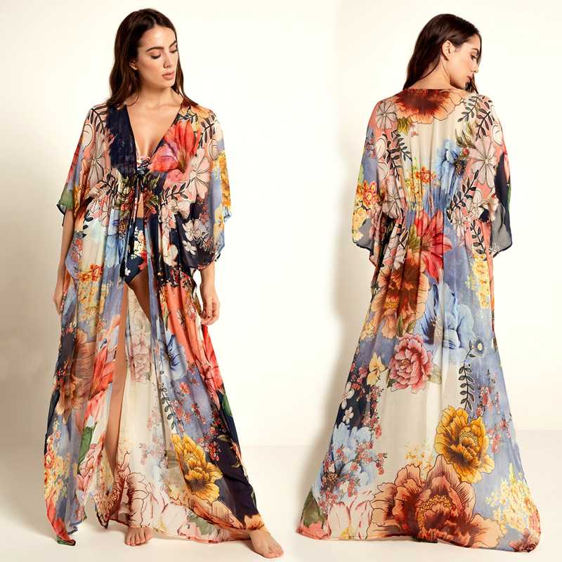 2020 Multicolored Bohemian Floral Printed Long Kimono Cardigan Tunic Women Plus Size Beachwear Clothes Tops Blouse N1030, N912-1030
2020 Multicolored Bohemian Floral Printed Long Kimono Cardigan Tunic Women Plus Size Beachwear Clothes Tops Blouse N1030, N912-1030