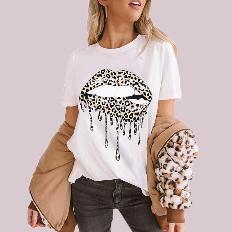 NCLAGEN Women Top Leopard Print Lip Pattern Printed Round Neck Short Sleeve T-shirt Vintage Graphic Tee Aesthetic Omighty Loose, White
NCLAGEN Women Top Leopard Print Lip Pattern Printed Round Neck Short Sleeve T-shirt Vintage Graphic Tee Aesthetic Omighty Loose, White