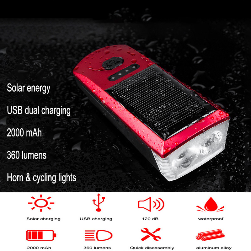 Bike Lights Light Solar Usb Dual Mode Charging Bicycle 2000mah MTB Road Cycling Head Front Horn Lamp
Bike Lights Light Solar Usb Dual Mode Charging Bicycle 2000mah MTB Road Cycling Head Front Horn Lamp