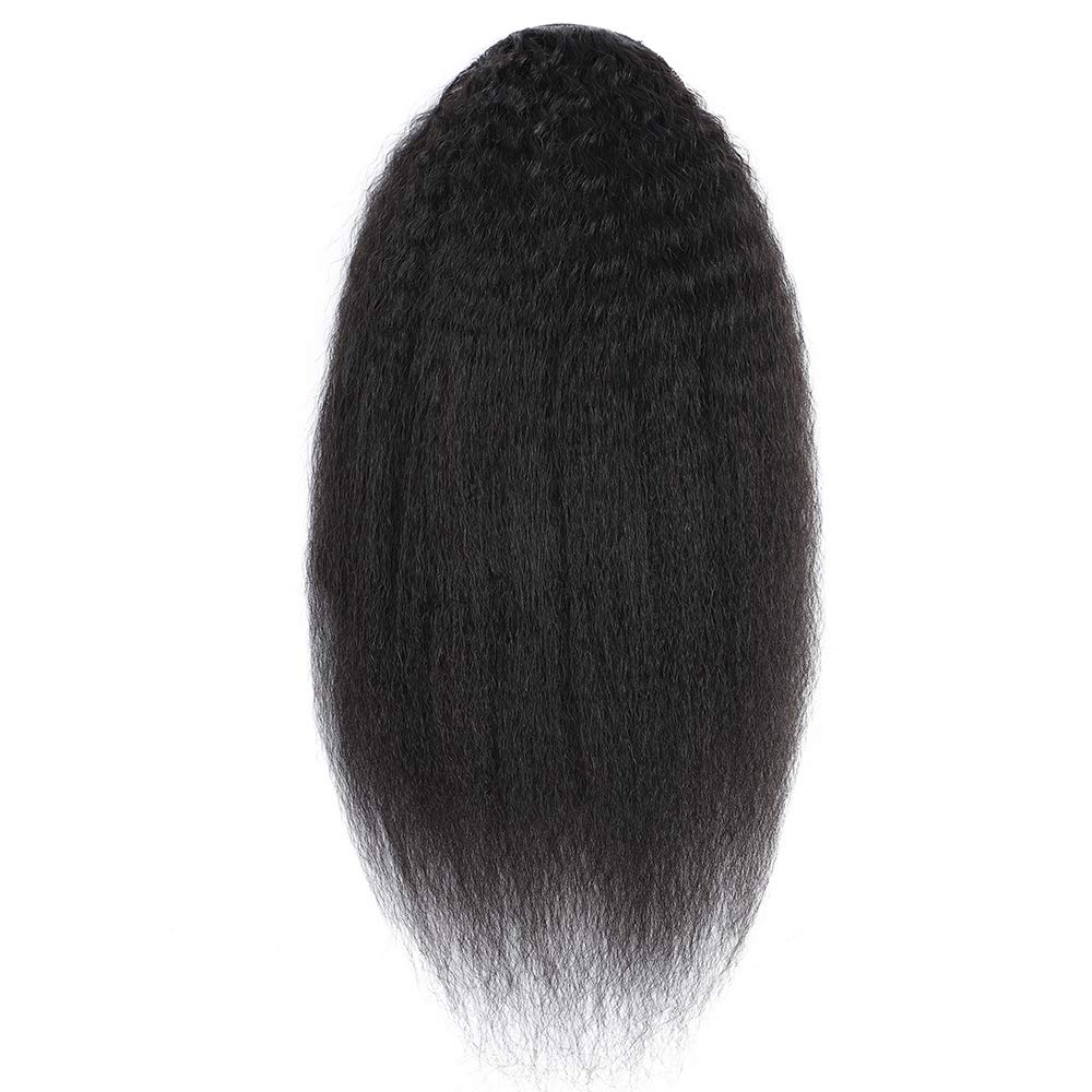 Long high Brazilian kinky straight drawstring ponytail 100% real hair natural human hair extension clip in 10-24inch 140g brown black