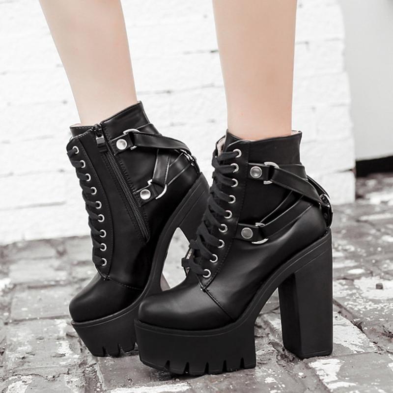 Fashion Black Boots Women Heel Spring Autumn Lace-up Soft Leather Platform Shoes Woman Party Ankle Boots High Heels
Fashion Black Boots Women Heel Spring Autumn Lace-up Soft Leather Platform Shoes Woman Party Ankle Boots High Heels