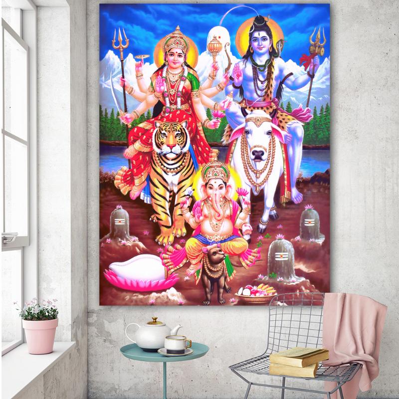 CHENFART Canvas Paintings Shiva Parvati Ganesha Art Hindu God Figure Wall Art wall picture home
CHENFART Canvas Paintings Shiva Parvati Ganesha Art Hindu God Figure Wall Art wall picture home