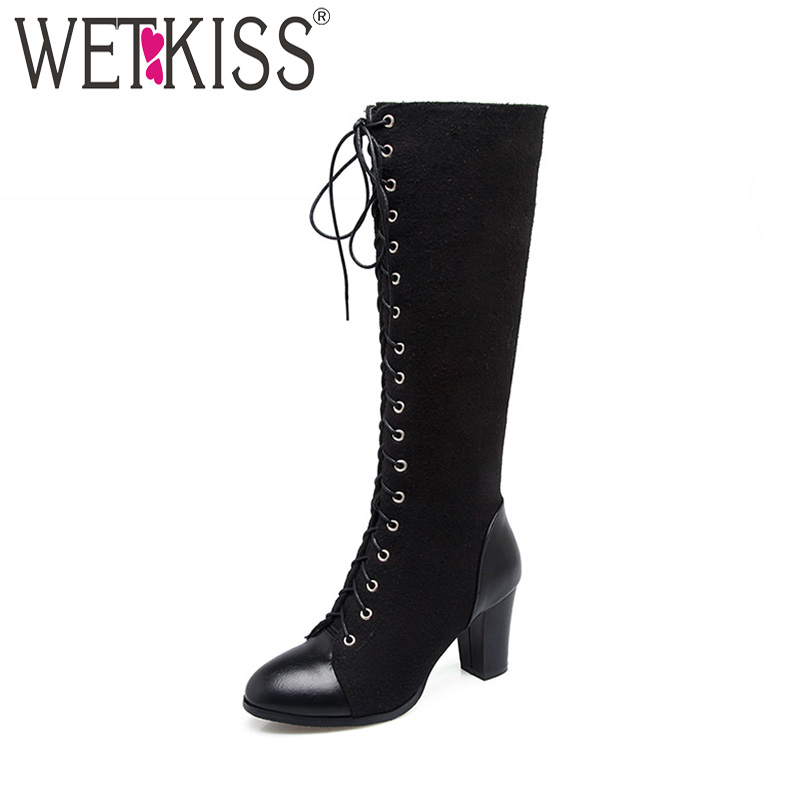 WETKISS Big Size 33-48 Women's Boots Fashion Cross tied Side Zipper Knee High Boots Women's Shoes Winter Thick High Heels, Black
WETKISS Big Size 33-48 Women's Boots Fashion Cross tied Side Zipper Knee High Boots Women's Shoes Winter Thick High Heels, Black