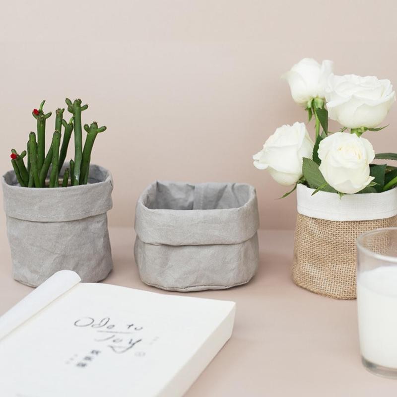 Kraft Paper Storage Bag Office Creative Desktop Flower Plant Pot Cosmetic Sundries Organizer Bags Home Decoration Accessories
Kraft Paper Storage Bag Office Creative Desktop Flower Plant Pot Cosmetic Sundries Organizer Bags Home Decoration Accessories