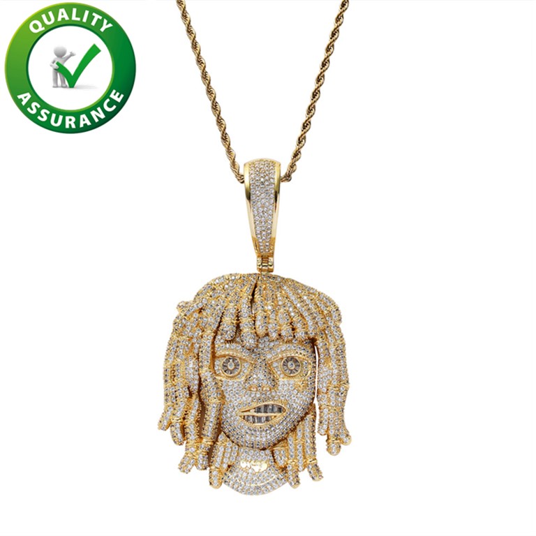 Hip Hop Jewelry Mens Necklace Luxury Designer Big Pendants Bling Diamond Iced Out Pendant Rapper Rope Chain Accessories Fashion Gold Silver