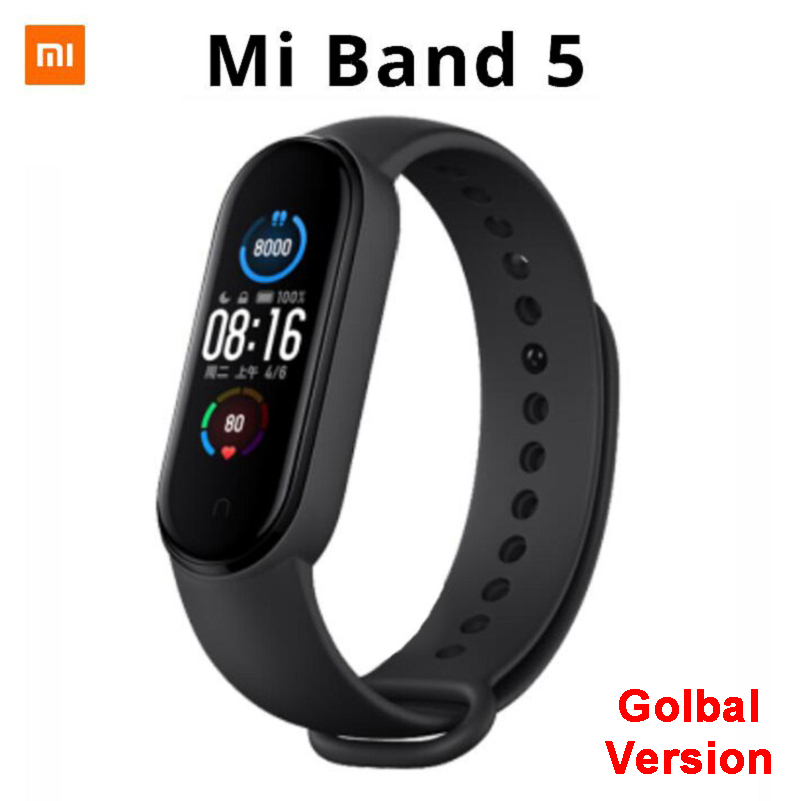 Global Xiaomi Mi Band 5 Smart Bracelet 4 Color Touch Screen Miband 5 Wristband Fitness Blood Oxygen Track Heart Rate Monitor