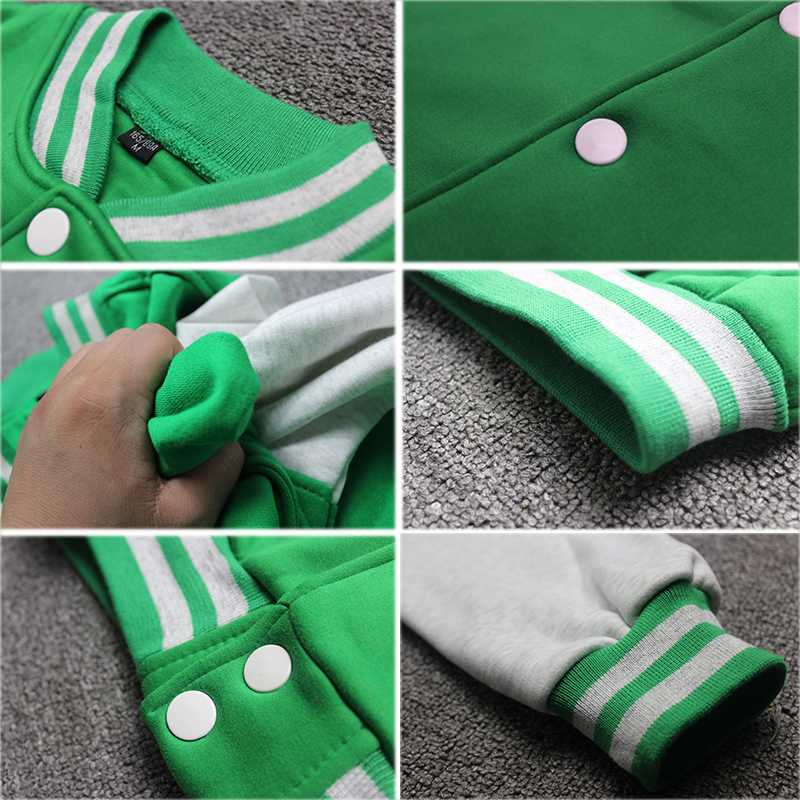 Custom Print Logo College Baseball Jacket Men Women Letterman Varsity Coat Green Orange Navy Blue Maroon Red Boy Girl1