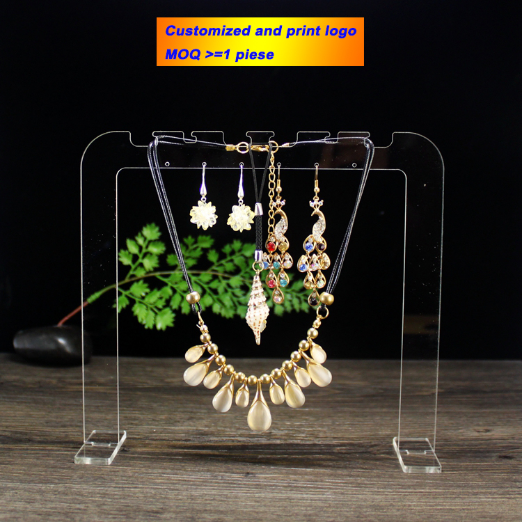 Acrylic Necklace Display Necklace Stand Jewelry Show Rack Necklace Organizer Earring Holder Bracelete Photography Prop MX200810