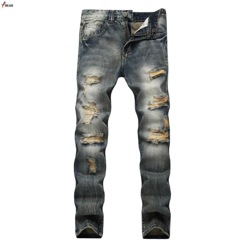 Biker Jeans Men Hip Hop Mens Ripped Jeans Vintage Retro Slim Denim Pants Male Distressed Street Classic pants Men, Blue
Biker Jeans Men Hip Hop Mens Ripped Jeans Vintage Retro Slim Denim Pants Male Distressed Street Classic pants Men, Blue