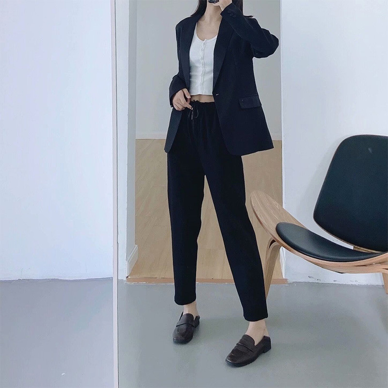 Women Black 2 Piece Set Casual Elegant Blazer Pants Suit Fashion Ladies Notched Collar Outerwear +Trousers Women suits DS501044, Black pants
Women Black 2 Piece Set Casual Elegant Blazer Pants Suit Fashion Ladies Notched Collar Outerwear +Trousers Women suits DS501044, Black pants