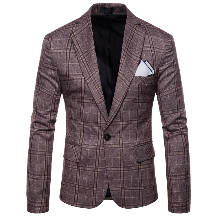 Business affairs Wedding Stage Long sleeve brand Blazer pattern grid Suit Jackets dropshipping Slim Mens fashion Dance top coats, Gray 
Business affairs Wedding Stage Long sleeve brand Blazer pattern grid Suit Jackets dropshipping Slim Mens fashion Dance top coats, Gray