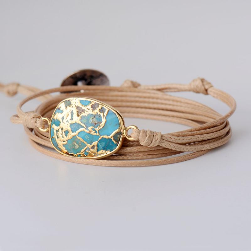 Stone Charm Bracelets Turquoises Long Vegan Cord Friendship Wrap Bracelet Bijoux Femme Women Jewelry Wholesale Dropshipping
Stone Charm Bracelets Turquoises Long Vegan Cord Friendship Wrap Bracelet Bijoux Femme Women Jewelry Wholesale Dropshipping