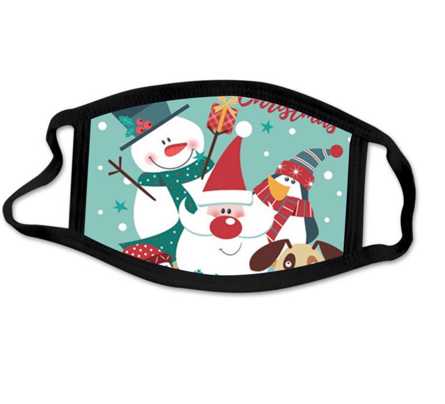 Christmas Patterns Face Mask Cotton Holiday Printed Warm Face Covers Washable Anti Dust For Adults Teen individual package