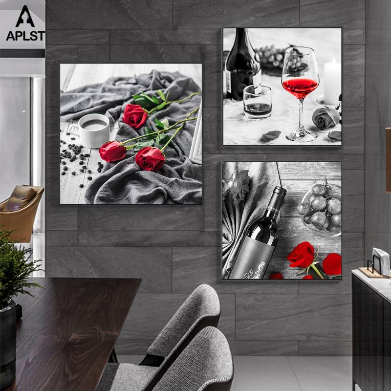 Romantic Kitchen Painting Red Wine Rose Coffee Black and White Canvas Prints & Posters Wall Art Picture for Dinning Living Room
Romantic Kitchen Painting Red Wine Rose Coffee Black and White Canvas Prints & Posters Wall Art Picture for Dinning Living Room