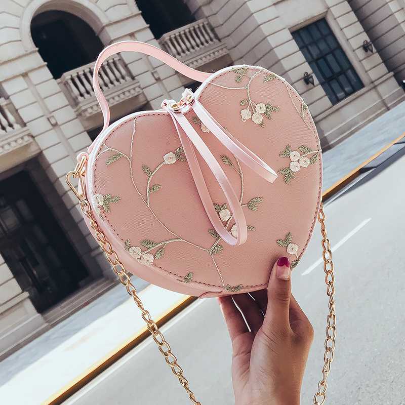 2020 Summer New Heart-shaped Handbag Quality Pu Leather Women's Designer Handbag Lace Flower Tote Chain Shoulder Messenger Bag, Black
2020 Summer New Heart-shaped Handbag Quality Pu Leather Women's Designer Handbag Lace Flower Tote Chain Shoulder Messenger Bag, Black