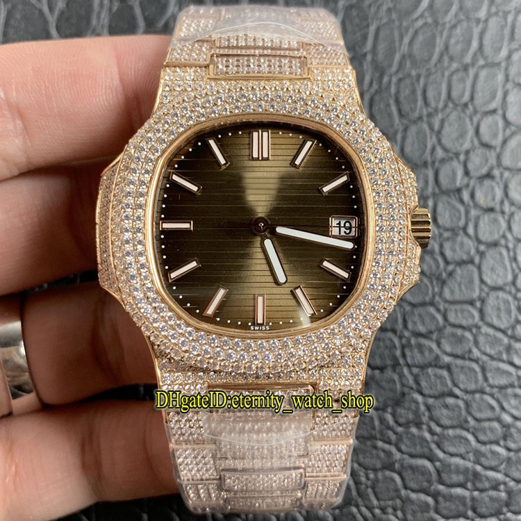V2 Upgrade version 18K Rose-Gold Diamond-inlay Case 5711/1R-001 Brown Diamonds Dial Cal.324 S C Automatic 5719 Mens Watch Iced Out Watches, Box
V2 Upgrade version 18K Rose-Gold Diamond-inlay Case 5711/1R-001 Brown Diamonds Dial Cal.324 S C Automatic 5719 Mens Watch Iced Out Watches, Box