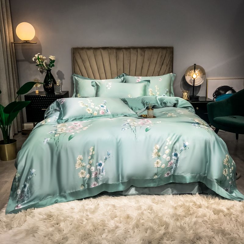 Light Green,Pink Floral Blossom Duvet Cover set Ultra Soft Tencel Summer Bedding set Flat sheet Pillowcases Queen King size 4pcs, Color 4
Light Green,Pink Floral Blossom Duvet Cover set Ultra Soft Tencel Summer Bedding set Flat sheet Pillowcases Queen King size 4pcs, Color 4