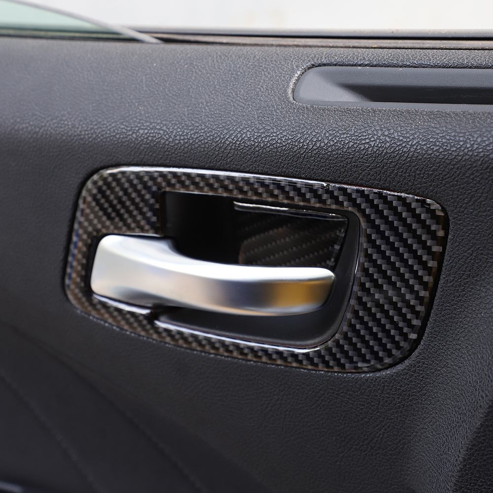 8 PCS ABS Door Handle Trims Sticker Carbon Fiber for Dodge Charger 2011-2019 Auto Interior Accessories
