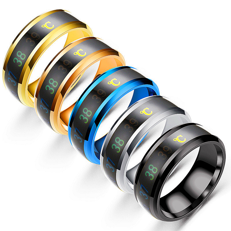 Titanium steel ring temperature sensitive couple ring mood temperature display sense Celsius smart finger jewelry
Titanium steel ring temperature sensitive couple ring mood temperature display sense Celsius smart finger jewelry