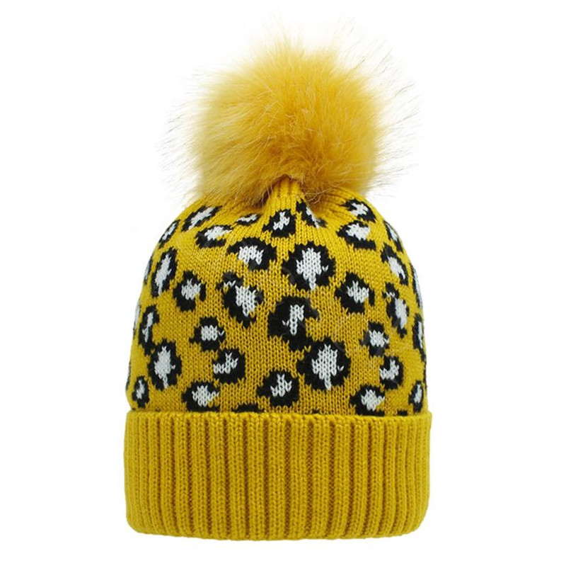Women Winter Leopard Knitted Hats Fashion Pom Pom Beanies Knitted Has Bonnet Pom Beanie Caps Party Hats Supplies 9 styles da894