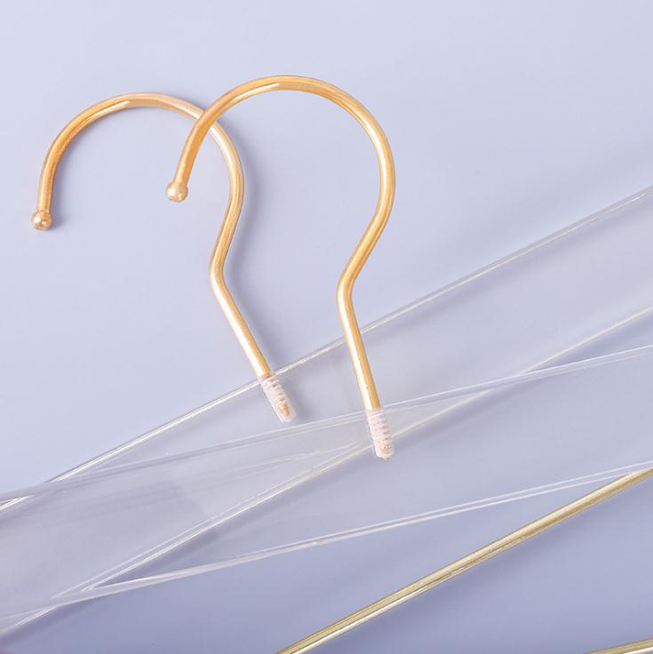 Transparent Acrylic Hanger High-end Pants Skirts Hanger Rack with Golden Clips Clear Display Stand SN4583