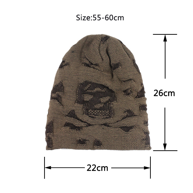 Skeleton Winter Plus Velvet Thick Warm Knit Hat High Quality Women Men Solid Color Casual Beanies Soft Cap Bonnet Cotton
