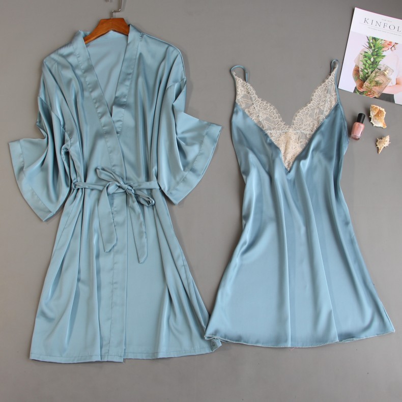 Silk Satin Women Robe & Gown Sets 2020 Summer 2 Pcs Sleep Dress Bathrobe Sleepwear Sexy Night Gown Nightdress Home Wear Lingerie, Red
Silk Satin Women Robe & Gown Sets 2020 Summer 2 Pcs Sleep Dress Bathrobe Sleepwear Sexy Night Gown Nightdress Home Wear Lingerie, Red