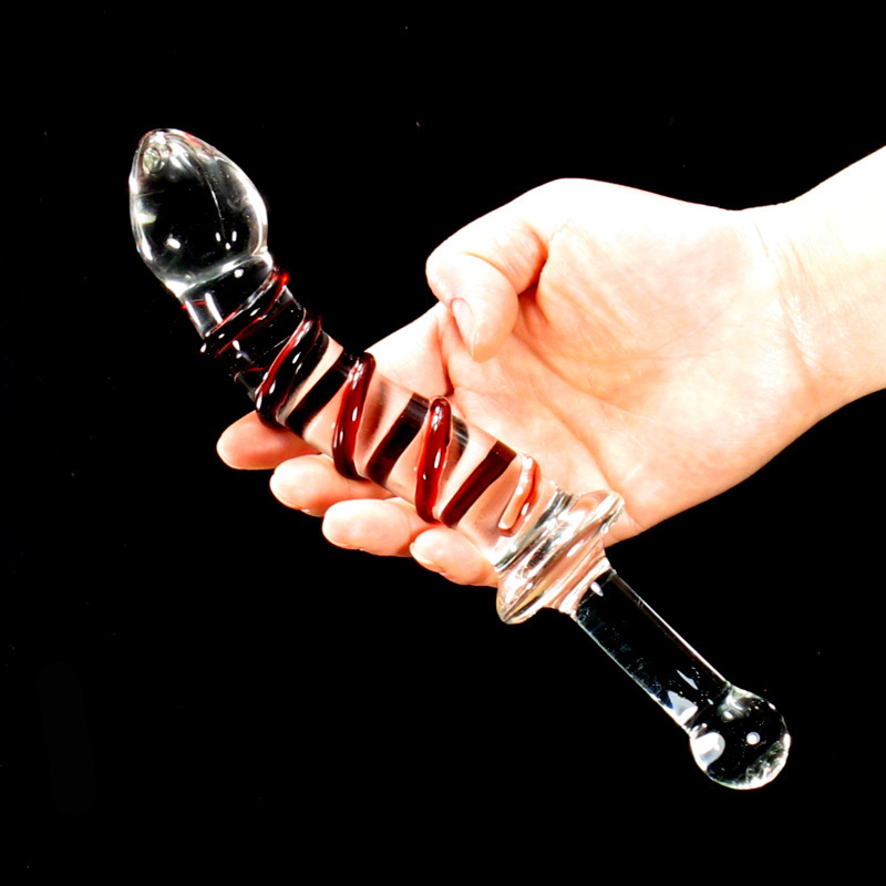 Spiral Crystal Clear Verre Dildo Pleasure Wand G Spot Massage poignée godemichés Anal Dildo Butt Plug Sex Toys Produits pour les femmes Y200422